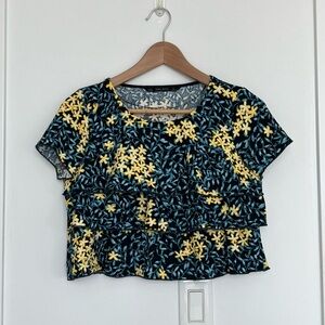 Zara Floral Ruffle Tiered Top
